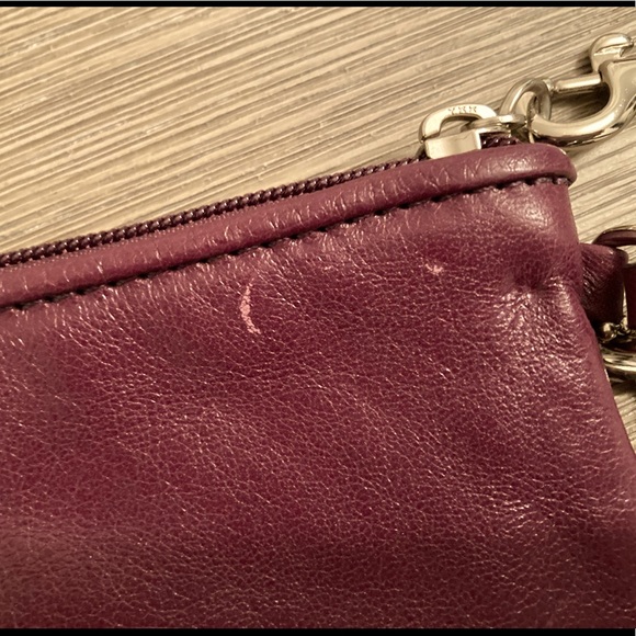 COACH leather wristlet, eggplant (dark purple) - Picture 5 of 5